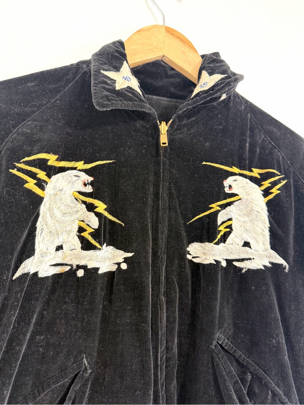 Vintage 1950s Alaska the last frontier reversible velour embroidered jacket - Picture 7 of 15